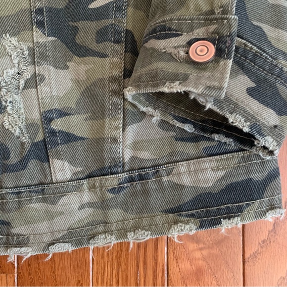 No Boundaries Camouflage Denim Jacket Size XS 1 - Picture 15 of 16